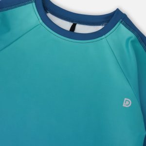 Short Sleeve Athletic Top In Recycled Polyester Teal Gradient - Image 4