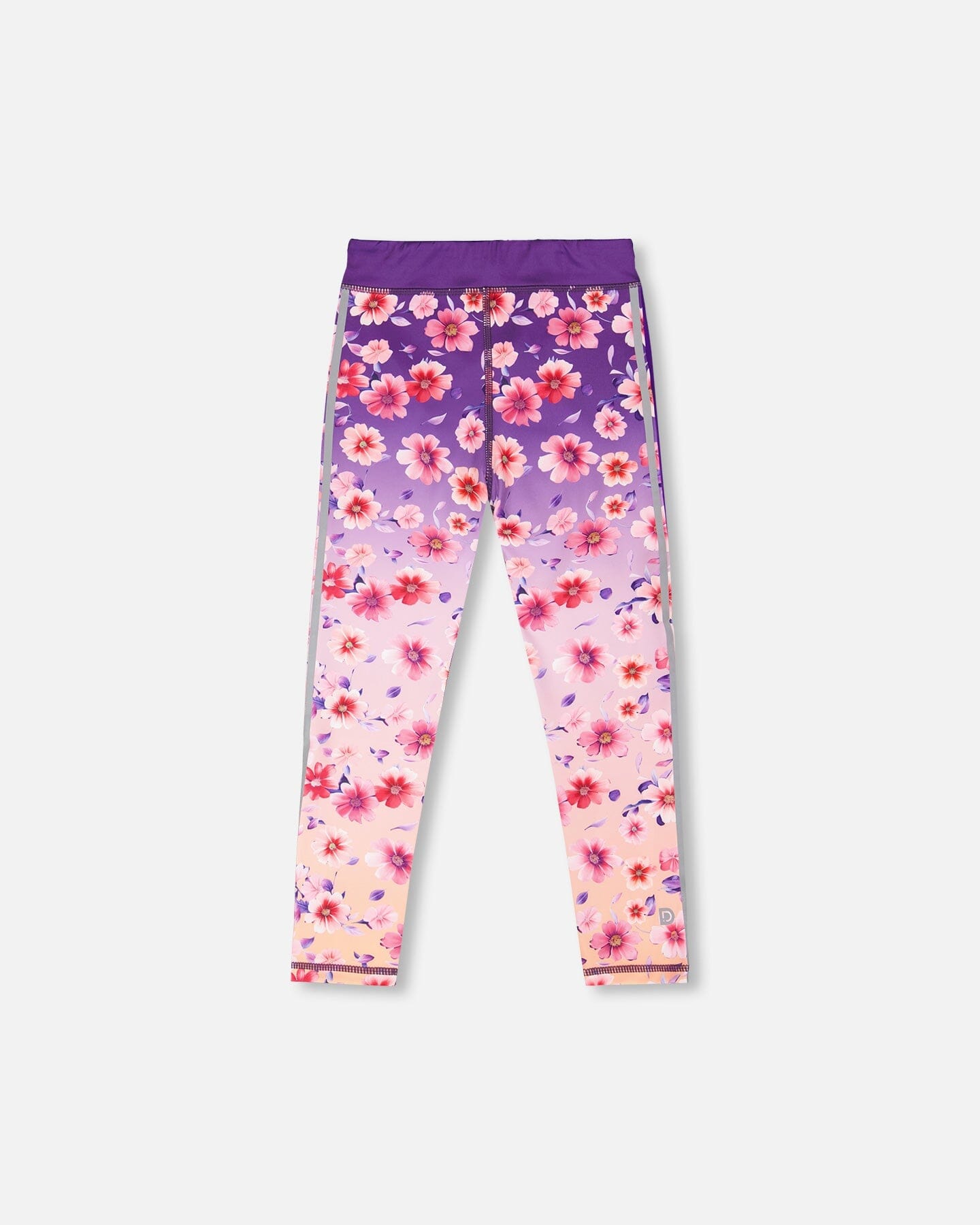 Athletic Leggings In Recycled Polyester Mauve Floral Gradient - Image 6