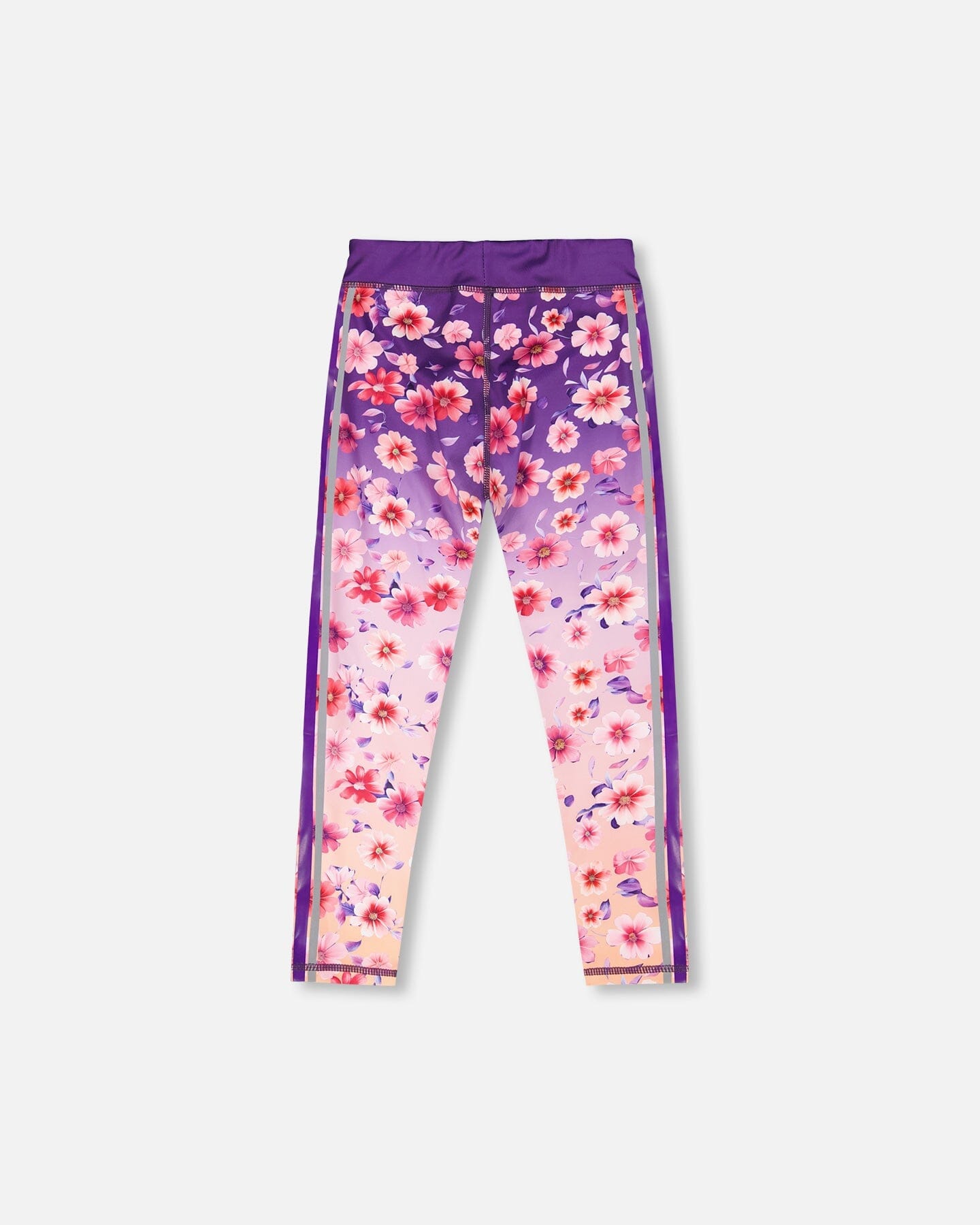 Athletic Leggings In Recycled Polyester Mauve Floral Gradient - Image 3