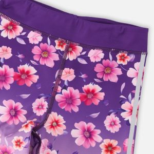Athletic Leggings In Recycled Polyester Mauve Floral Gradient - Image 4