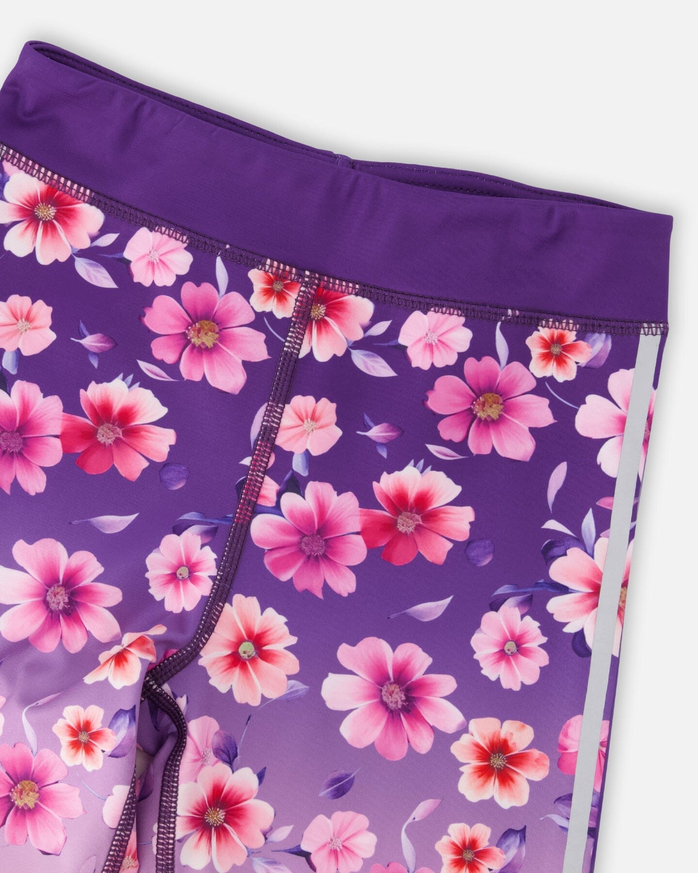 Athletic Leggings In Recycled Polyester Mauve Floral Gradient - Image 4