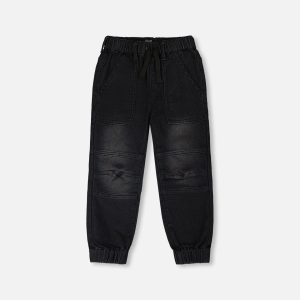 Stretch French Terry Denim Jogger Grey