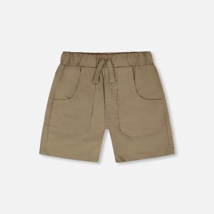 Parachute Shorts With Patch Pockets Beige