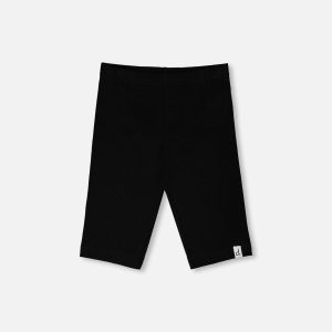 Rib Biker Leggings Black