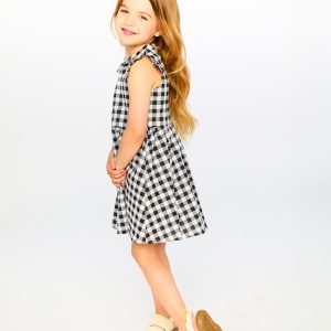 Alternative view of Sleeveless Button Down Dress Black Gingham