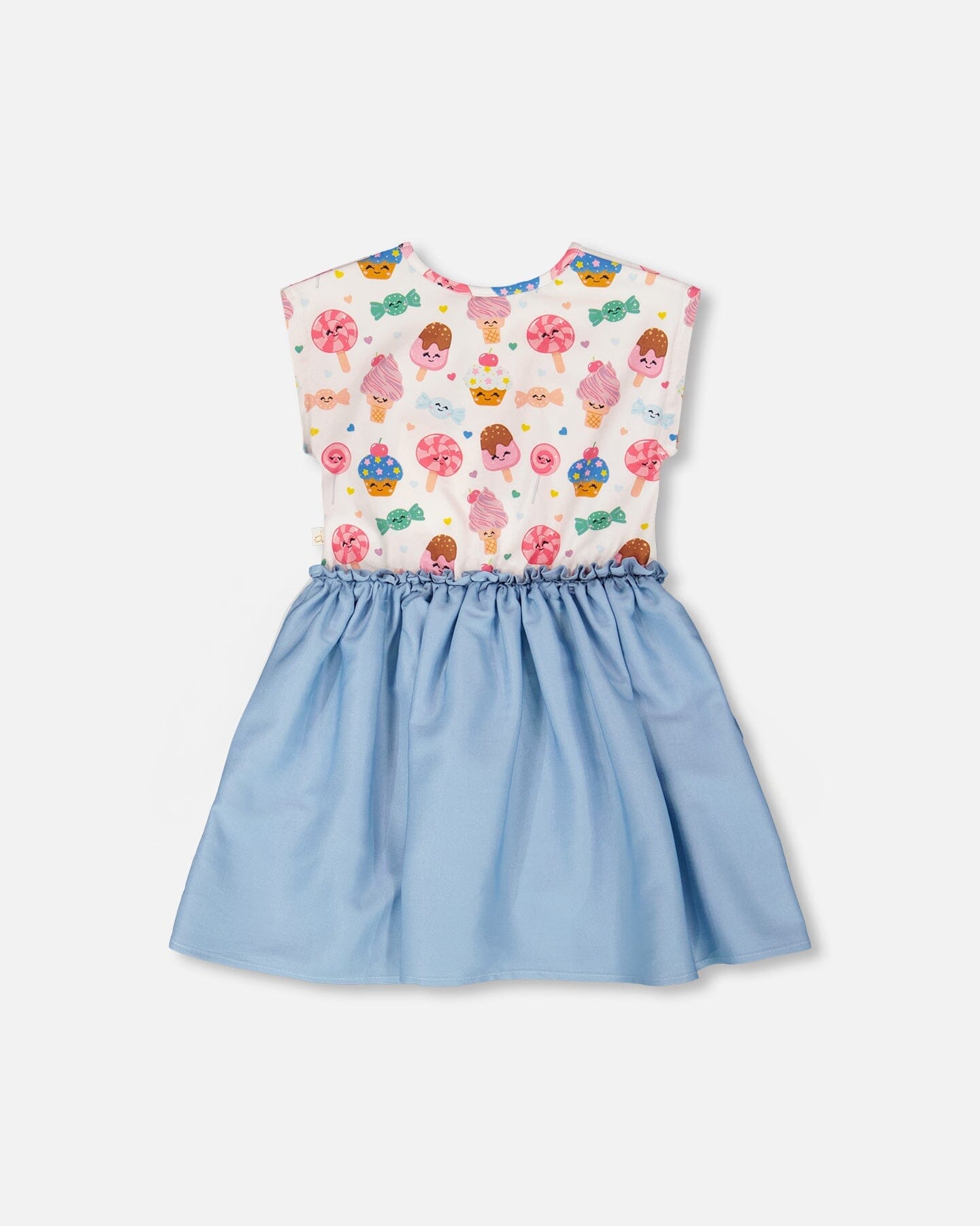 Bi-Material Dress White Candy Print - Image 3