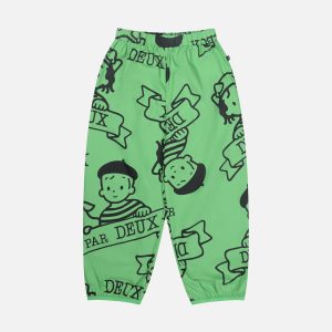 40Th Anniversary Printed Poplin Pant Green - Image 3