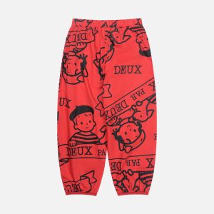 40Th Anniversary Printed Poplin Pant Poppy Red - Image 3