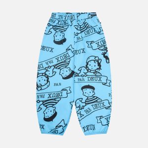 40th Anniversary Adult Printed Poplin Pant Sky Blue