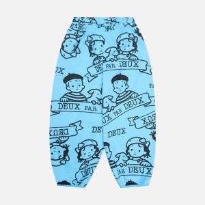 40th Anniversary Adult Printed Poplin Pant Sky Blue - Image 3