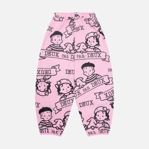 40th Anniversary Adult Printed Poplin Pant Soft Pink - Image 3