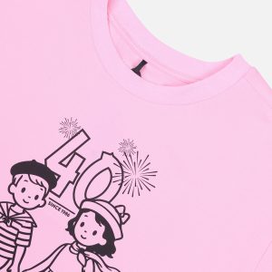 Adult 40Th Anniversary Graphic Boxy T-Shirt Soft Pink - Image 4