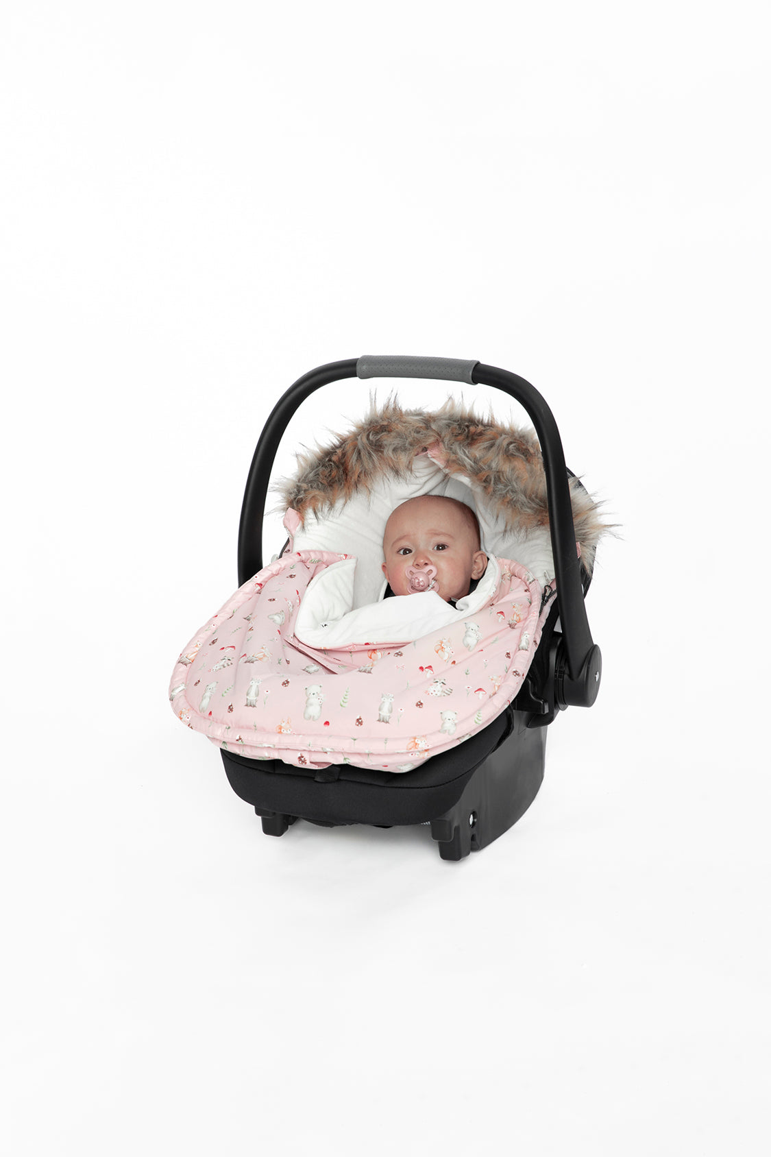 Bunting Bag For Car Seats & Strollers Pink Animal Print - Image 2