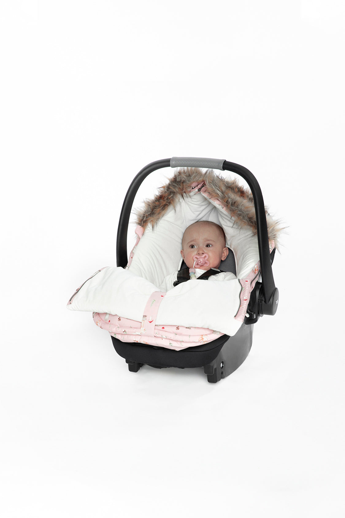 Bunting Bag For Car Seats & Strollers Pink Animal Print - Image 3