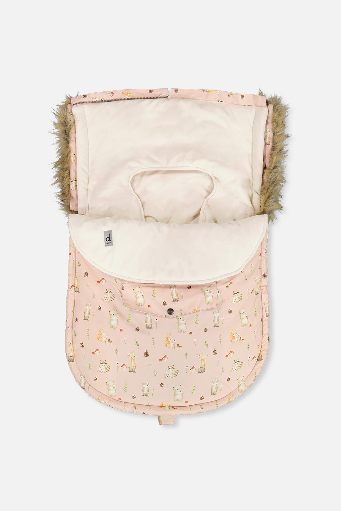 Bunting Bag For Car Seats & Strollers Pink Animal Print - Image 5