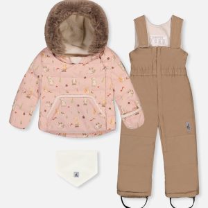Baby Two Piece Snowsuit Pink Animal Print