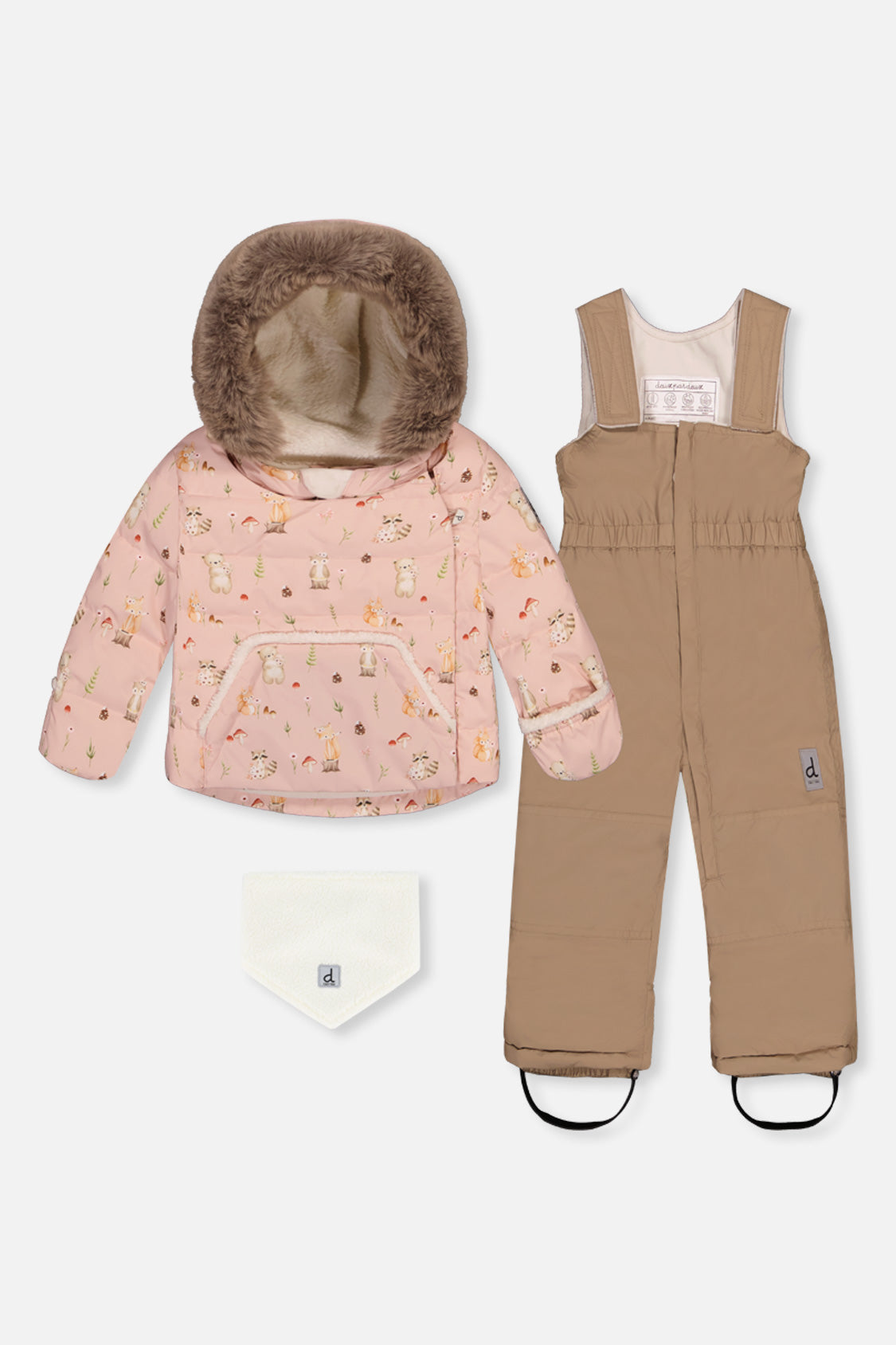 Baby Two Piece Snowsuit Pink Animal Print