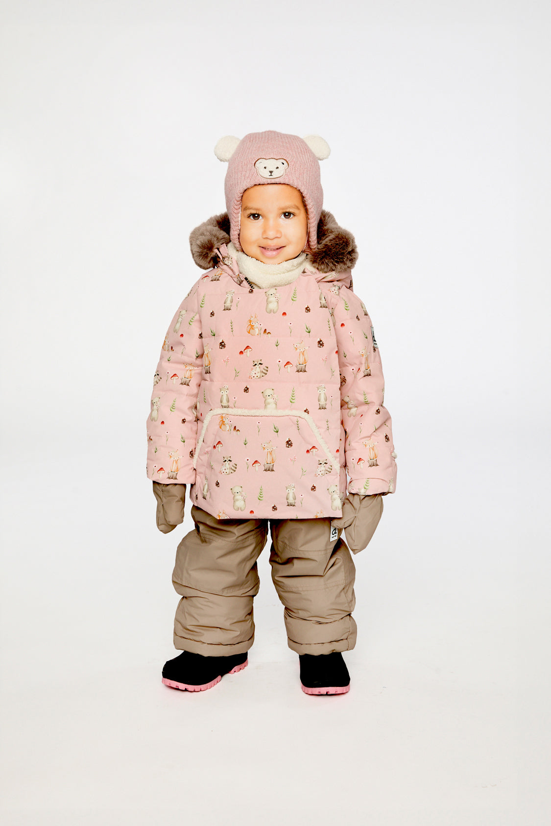 Baby Two Piece Snowsuit Pink Animal Print - Image 2