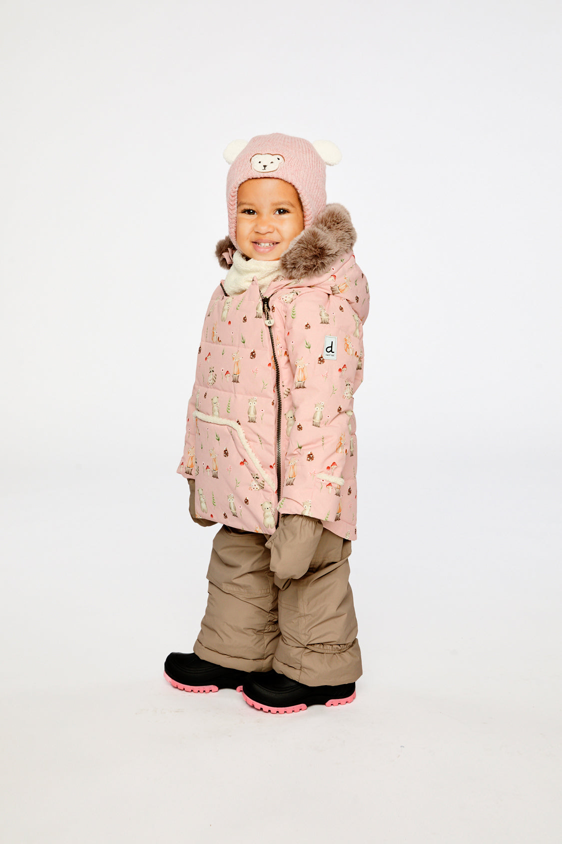 Baby Two Piece Snowsuit Pink Animal Print - Image 3