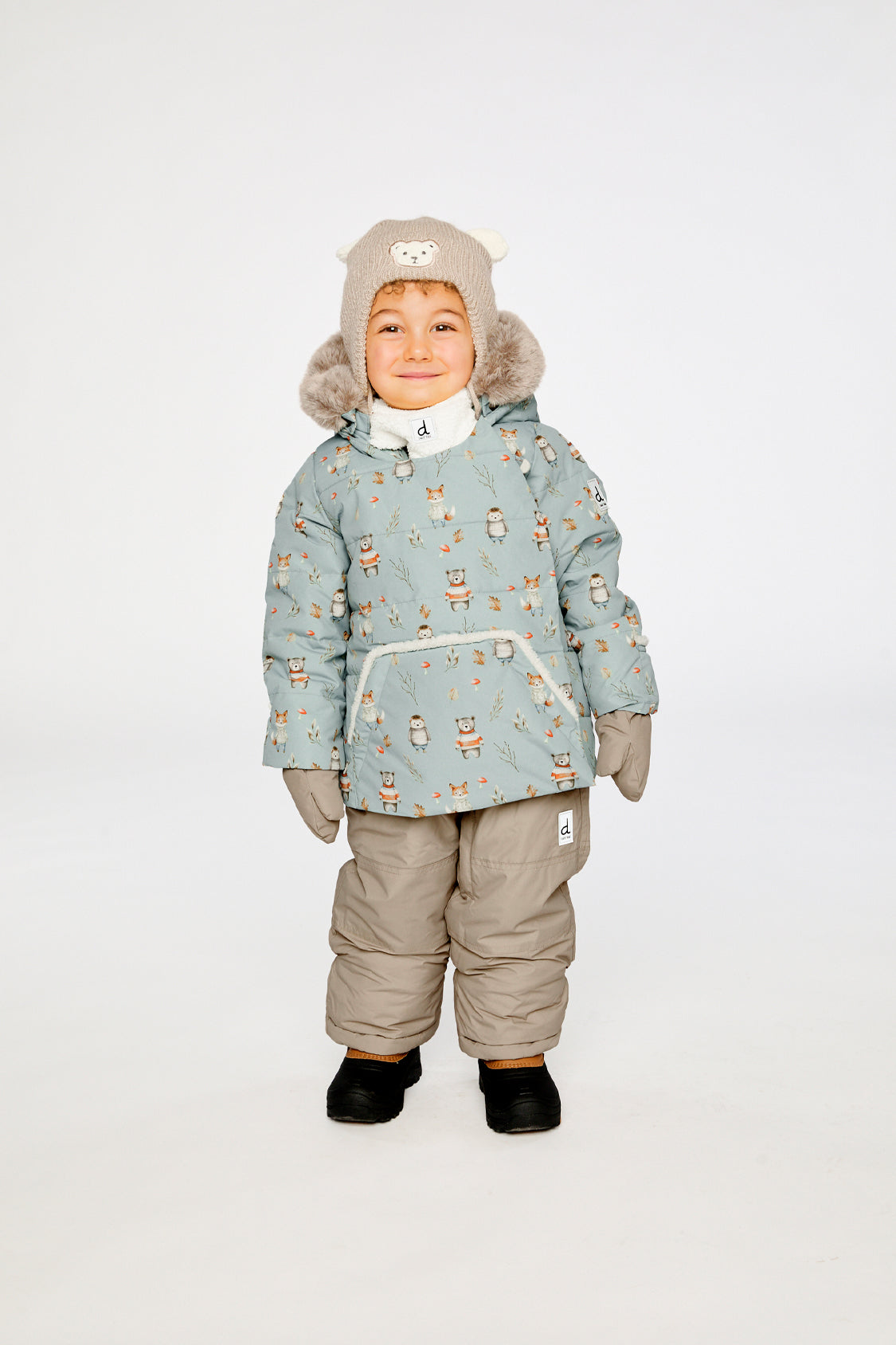 Baby Two Piece Snowsuit Blue Animal Print - Image 2