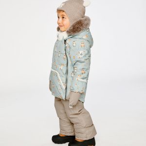 Baby Two Piece Snowsuit Blue Animal Print - Image 3