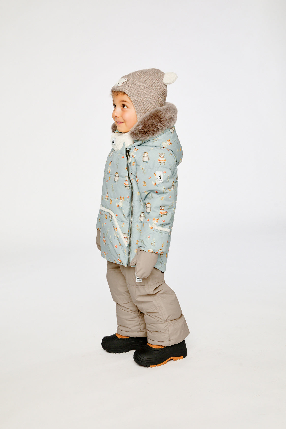 Baby Two Piece Snowsuit Blue Animal Print - Image 3