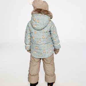 Baby Two Piece Snowsuit Blue Animal Print - Image 4