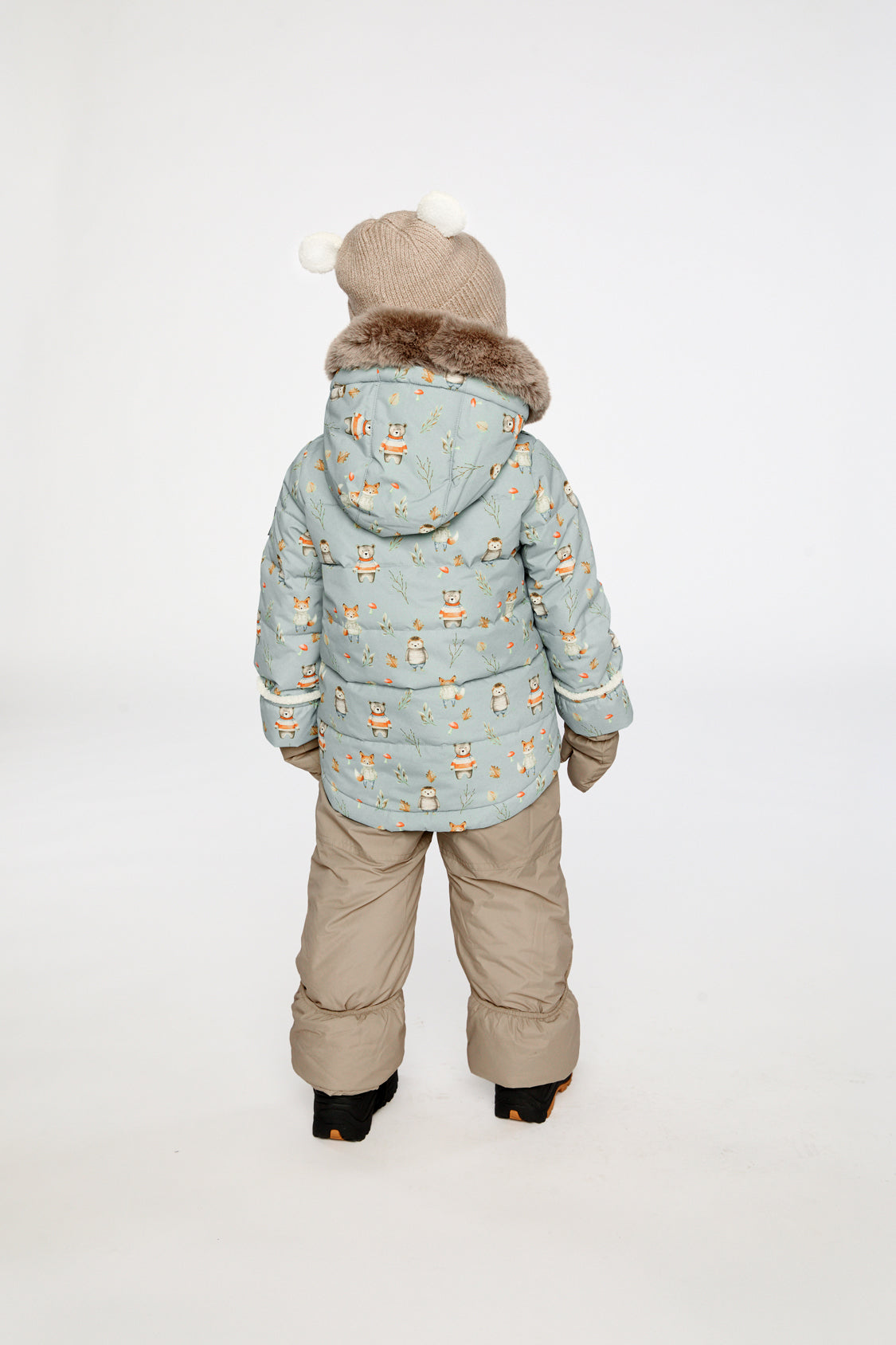 Baby Two Piece Snowsuit Blue Animal Print - Image 4