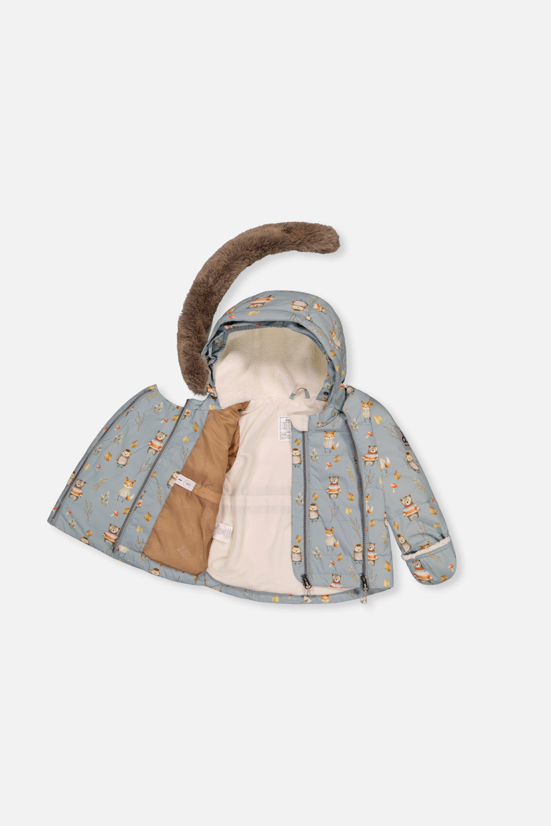 Baby Two Piece Snowsuit Blue Animal Print - Image 5