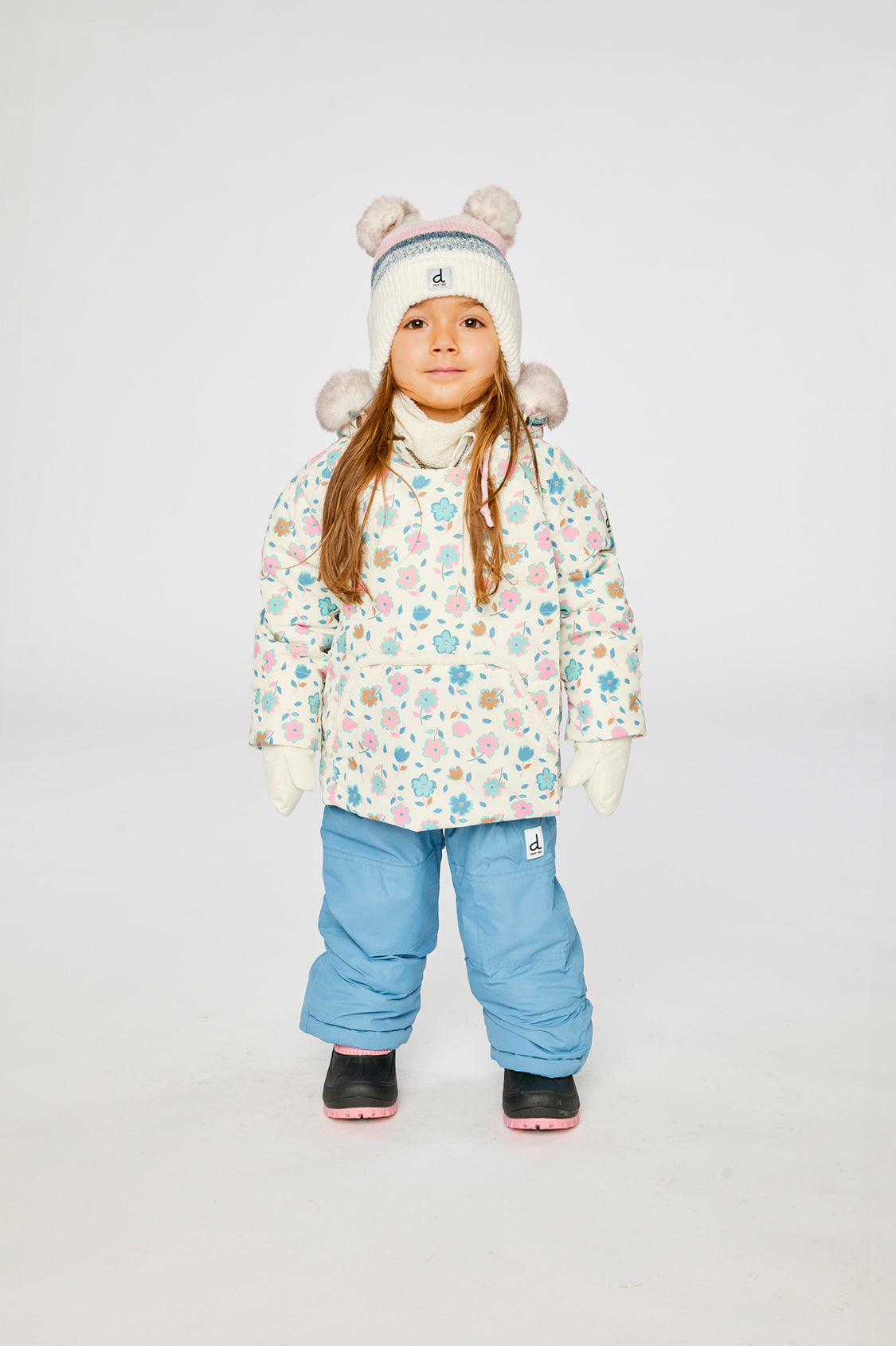 Baby Two Piece Snowsuit White With Floral Print - Image 2