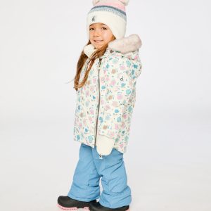 Baby Two Piece Snowsuit White With Floral Print - Image 3