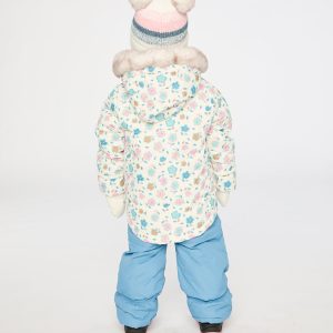 Baby Two Piece Snowsuit White With Floral Print - Image 4