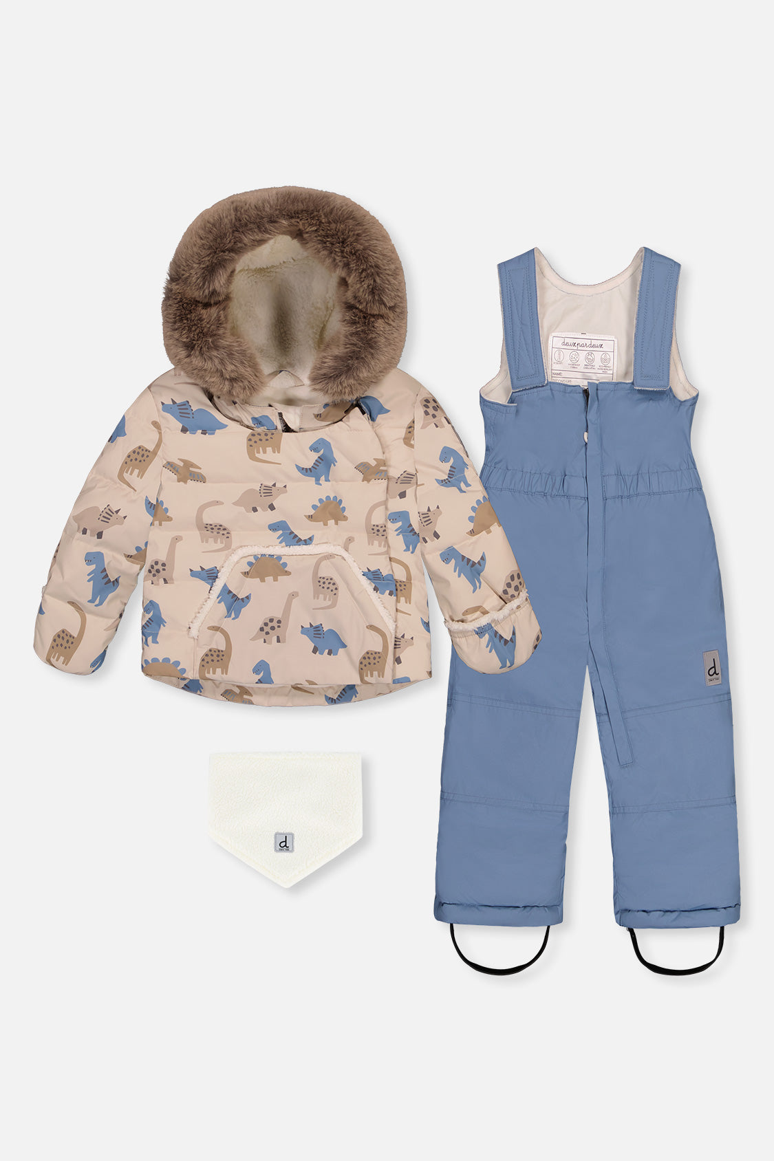 Baby Two Piece Snowsuit Blue Dinosaur Print - Image 9