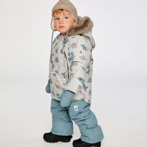 Baby Two Piece Snowsuit Blue Dinosaur Print - Image 3