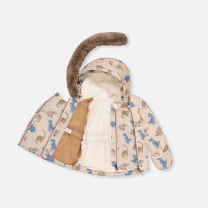 Baby Two Piece Snowsuit Blue Dinosaur Print - Image 5