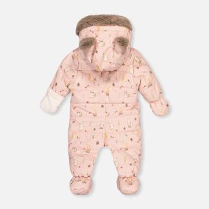 Alternative view of Baby One Piece Snowsuit Adapted For Car Seats Pink Animal Print
