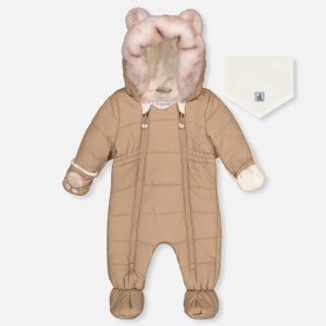 Baby One Piece Snowsuit For Car Seats Taupe