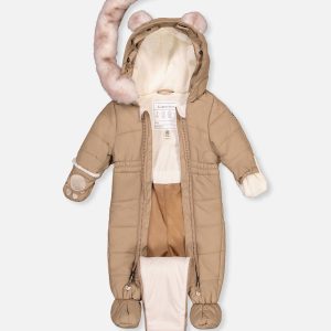 Baby One Piece Snowsuit For Car Seats Taupe - Image 3