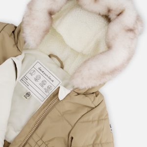 Baby One Piece Snowsuit For Car Seats Taupe - Image 4