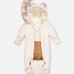 Baby One Piece Snowsuit For Car Seats Off White - Image 3
