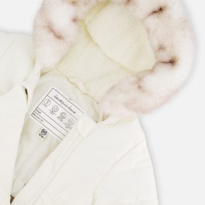 Baby One Piece Snowsuit For Car Seats Off White - Image 4