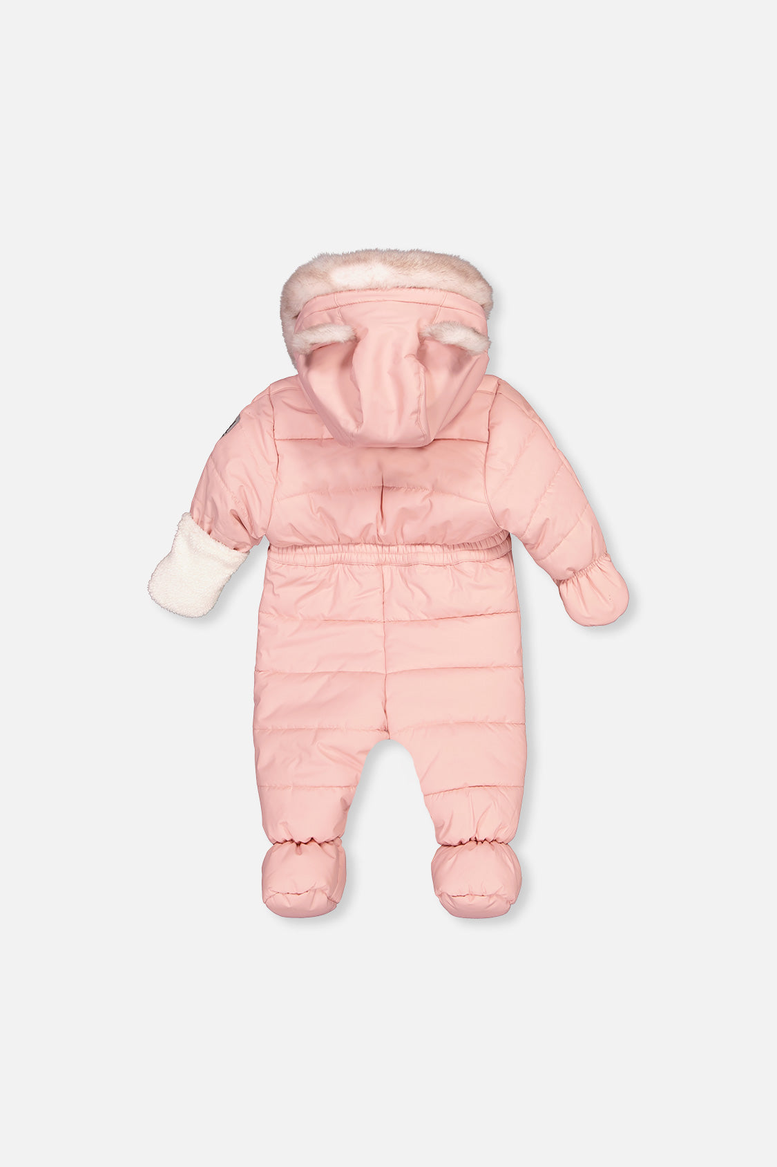Baby One Piece Snowsuit For Car Seats Pale Dusty Pink - Image 2