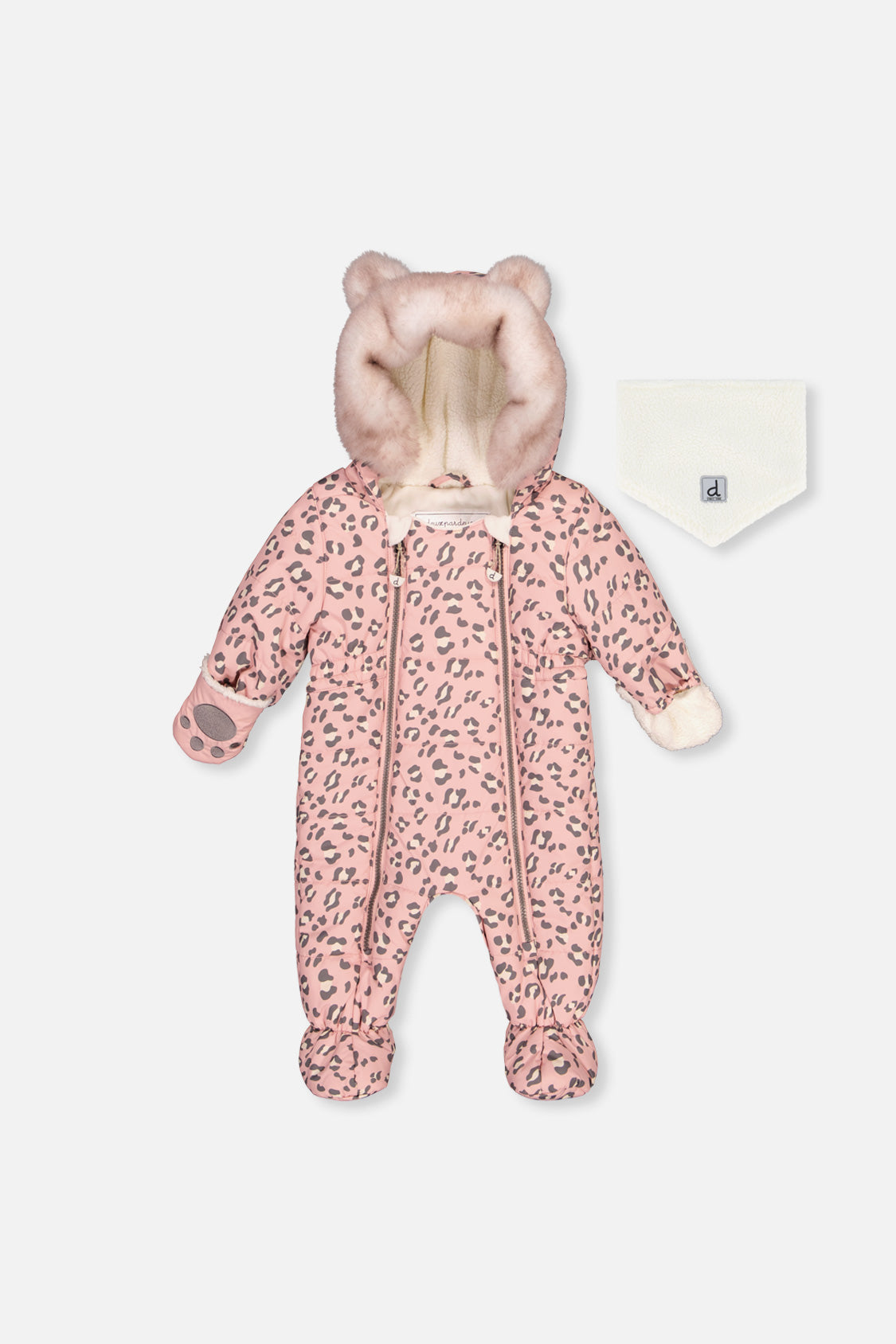Baby One Piece Snowsuit For Car Seats Rose Leopard Print - Image 9