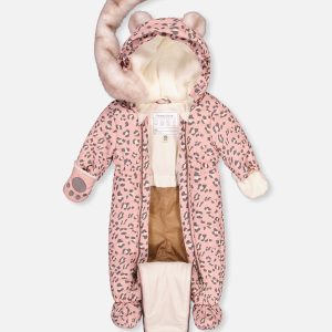 Baby One Piece Snowsuit For Car Seats Rose Leopard Print - Image 3