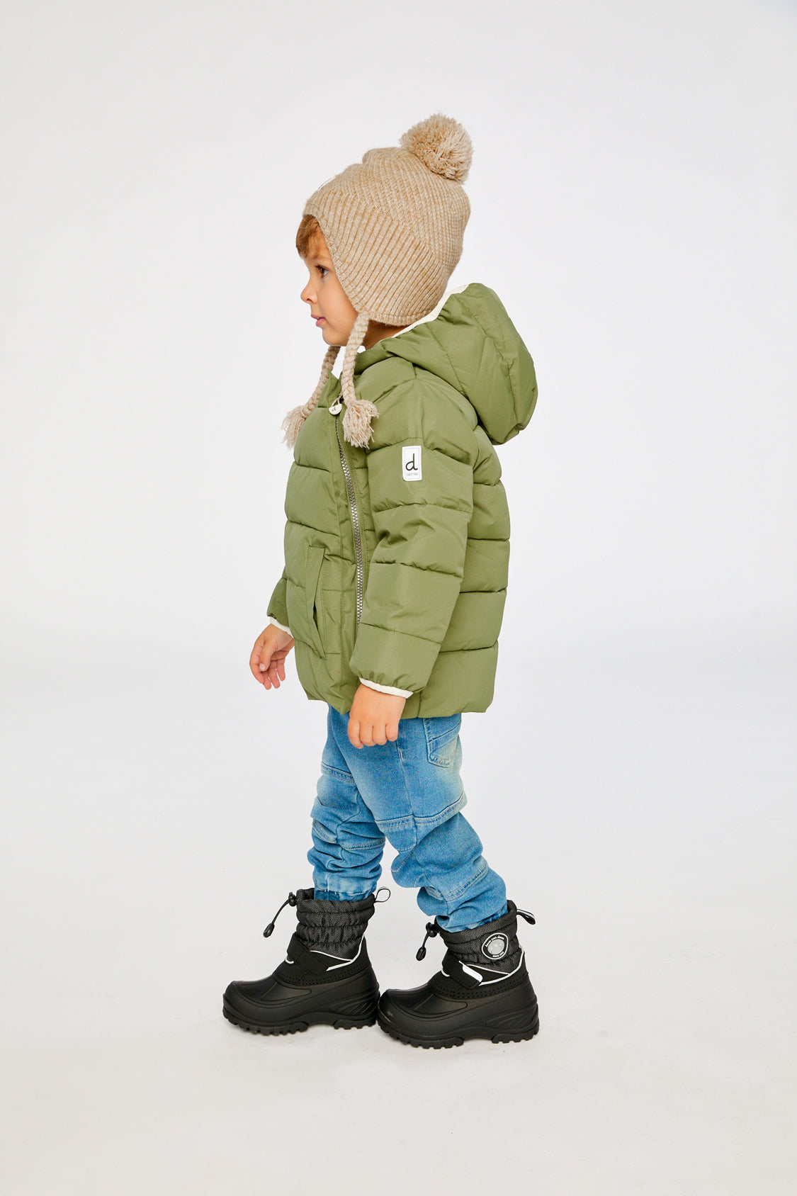 Winter Jacket Adapted For Car Seats Olive Green - Image 3