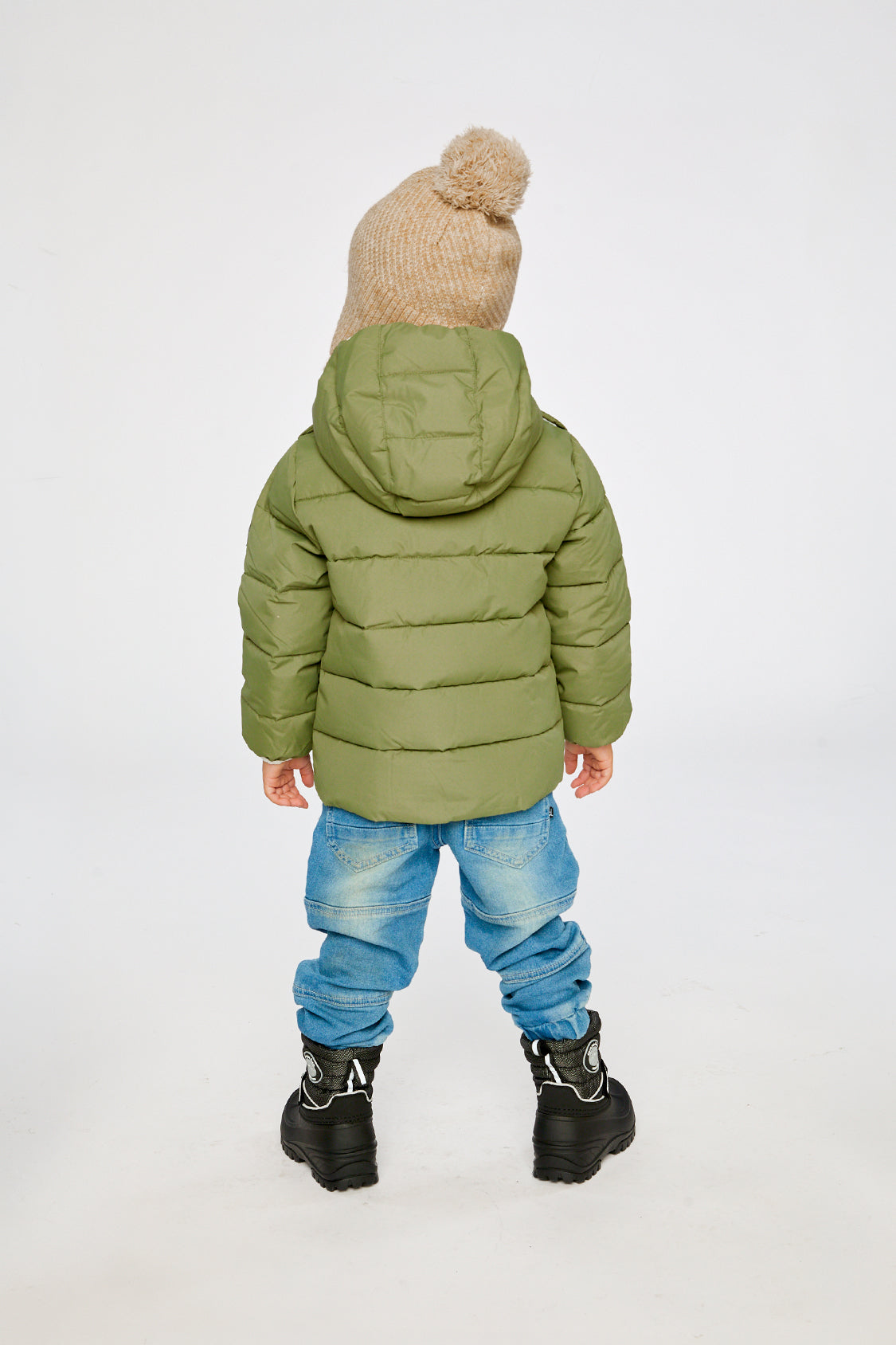 Winter Jacket Adapted For Car Seats Olive Green - Image 4