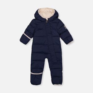 Baby Cloud One Piece Snowsuit Adapted For Car Seats Dark Blue