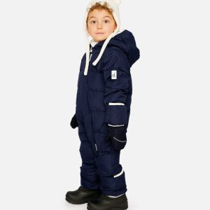 Baby Cloud One Piece Snowsuit Adapted For Car Seats Dark Blue - Image 3