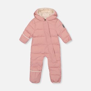 Baby Cloud One Piece Snowsuit Adapted For Car Seats Pale Dusty Pink