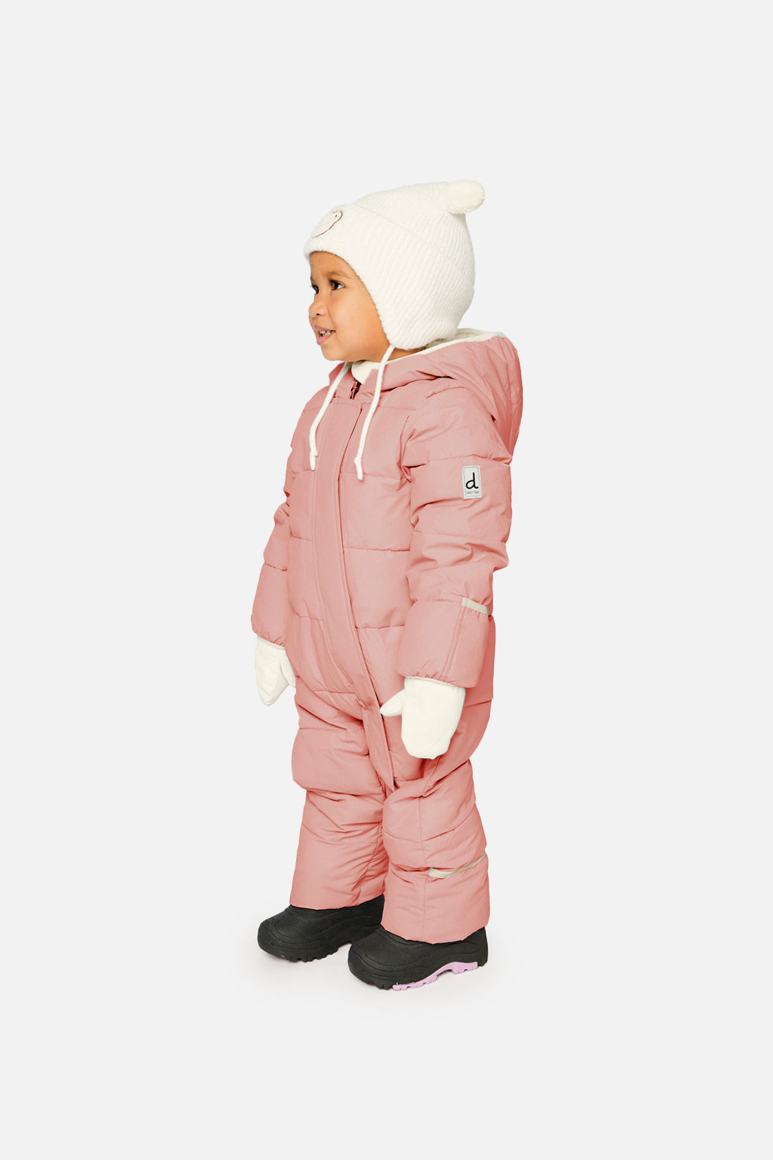 Baby Cloud One Piece Snowsuit Adapted For Car Seats Pale Dusty Pink - Image 2